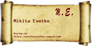 Mikita Evetke névjegykártya